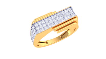 Lumière Linéaire Moderne – 0.59ct Diamond Gold Ring