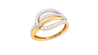 Lumiere Contemporary Sparkle in Triple Harmony Rose Gold Intertwined Band Ring - 0.45 Ct Brilliant Cut Diamonds