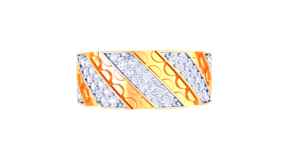 Éclat Chevron Allure  Gold Ring – 0.47 Ct Dazzling Diamonds