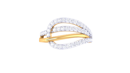 Lumiere Contemporary Sparkle in Triple Harmony Rose Gold Intertwined Band Ring - 0.45 Ct Brilliant Cut Diamonds