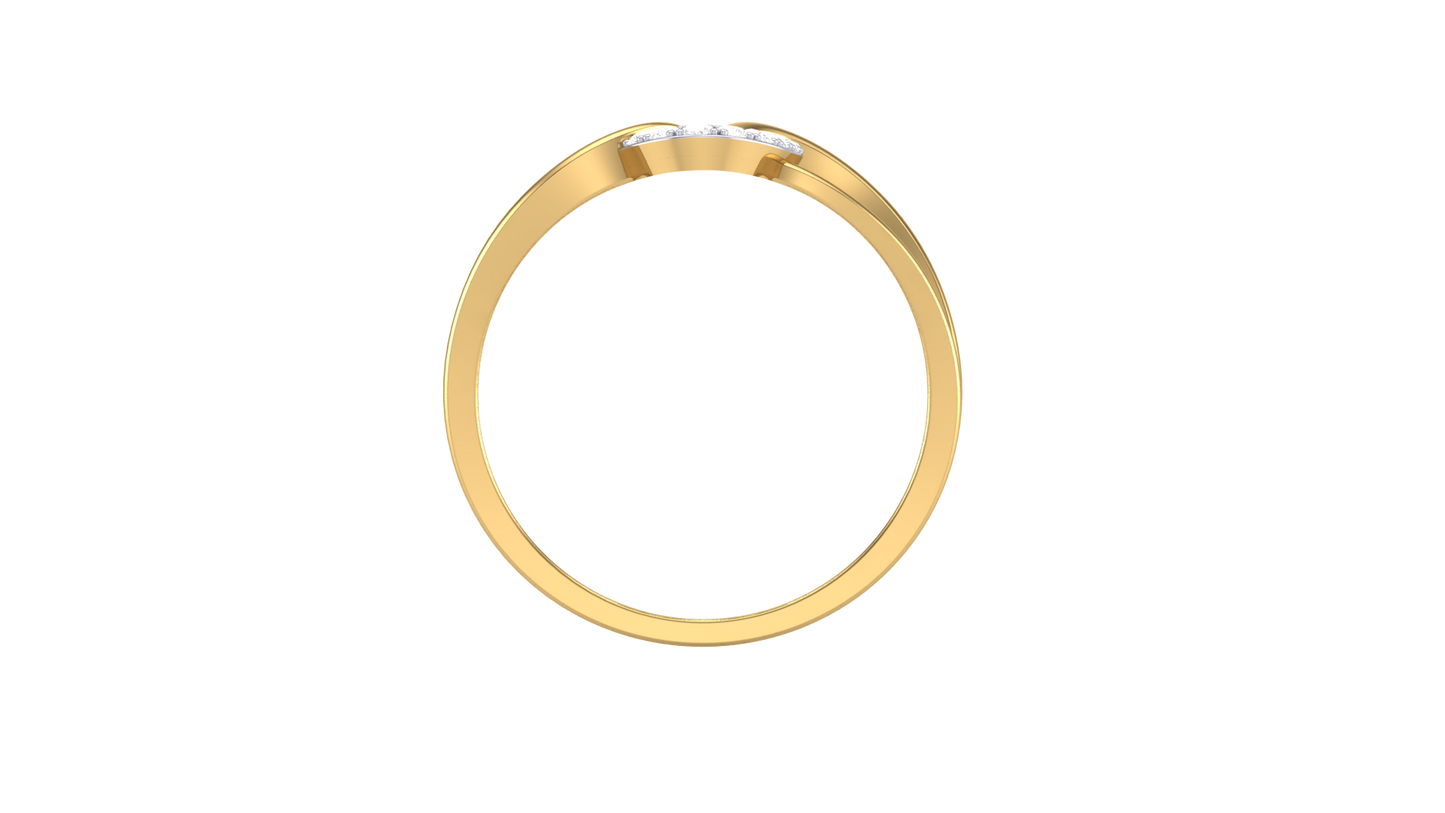 Lumiere Abstract Cutout Gold Ring With - 0.13 Ct Diamond Pavé