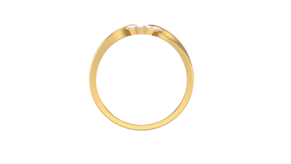 Lumiere Abstract Cutout Gold Ring With - 0.13 Ct Diamond Pavé