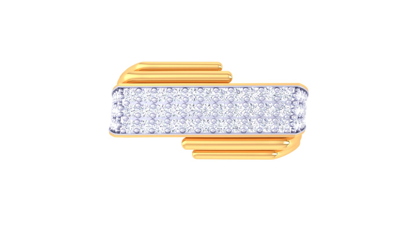 Lumière Linéaire Moderne – 0.59ct Diamond Gold Ring