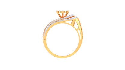 Lumière Halo Écliptique Rose Gold Ring– 0.61 Ct Round Diamonds