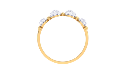 Eclat Twin Row Cluster Gold Ring - 0.53 Ct Diamond Cluster