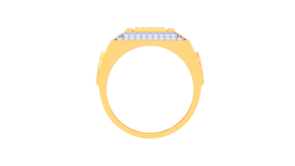 Éclat Square Motif Rose Gold Ring – 0.88 Ct Round Pave Diamonds