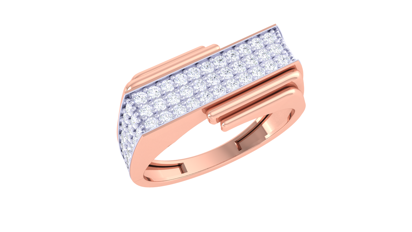 Lumière Linéaire Moderne – 0.59ct Diamond Gold Ring