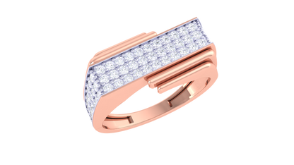 Lumière Linéaire Moderne – 0.59ct Diamond Gold Ring