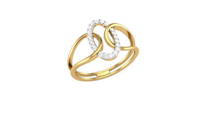 Lumiere Abstract Cutout Gold Ring With - 0.13 Ct Diamond Pavé