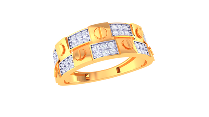 Iconique Golden Emblem – 0.3 Ct Striking Diamond Gold Ring