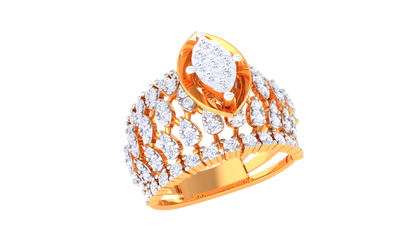 Éclat Visionnaire Marquise – 1.01 Ct Round Diamond Gold Ring