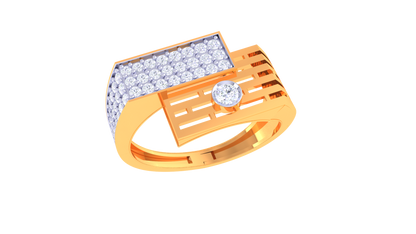 Artisan Vintage Héritage Gold Ring – 0.5 Ct Round Brilliant Diamonds