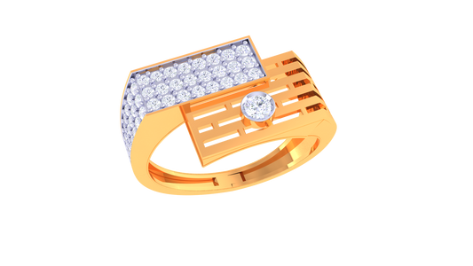 Artisan Vintage Héritage Gold Ring – 0.5 Ct Round Brilliant Diamonds