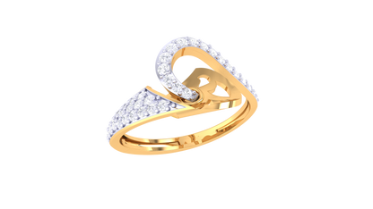 Lumiere Romantic Sparkle and Graceful Design - 0.37 Ct Brilliant Cut Diamonds With Rose Gold Heart Loop Ring