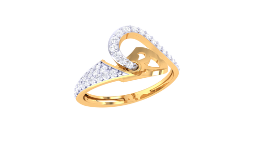 Lumiere Romantic Sparkle and Graceful Design - 0.37 Ct Brilliant Cut Diamonds With Rose Gold Heart Loop Ring
