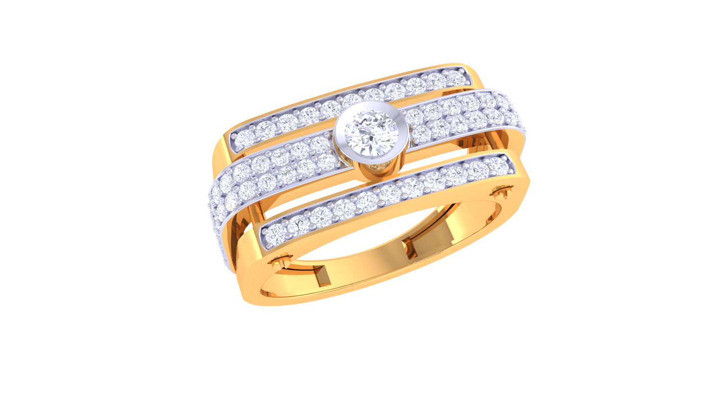 Lumière Brio Central – 0.66 Ct Diamond Gold Ring