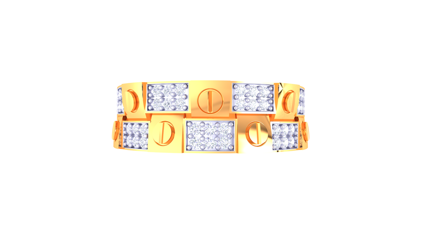 Iconique Golden Emblem – 0.3 Ct Striking Diamond Gold Ring