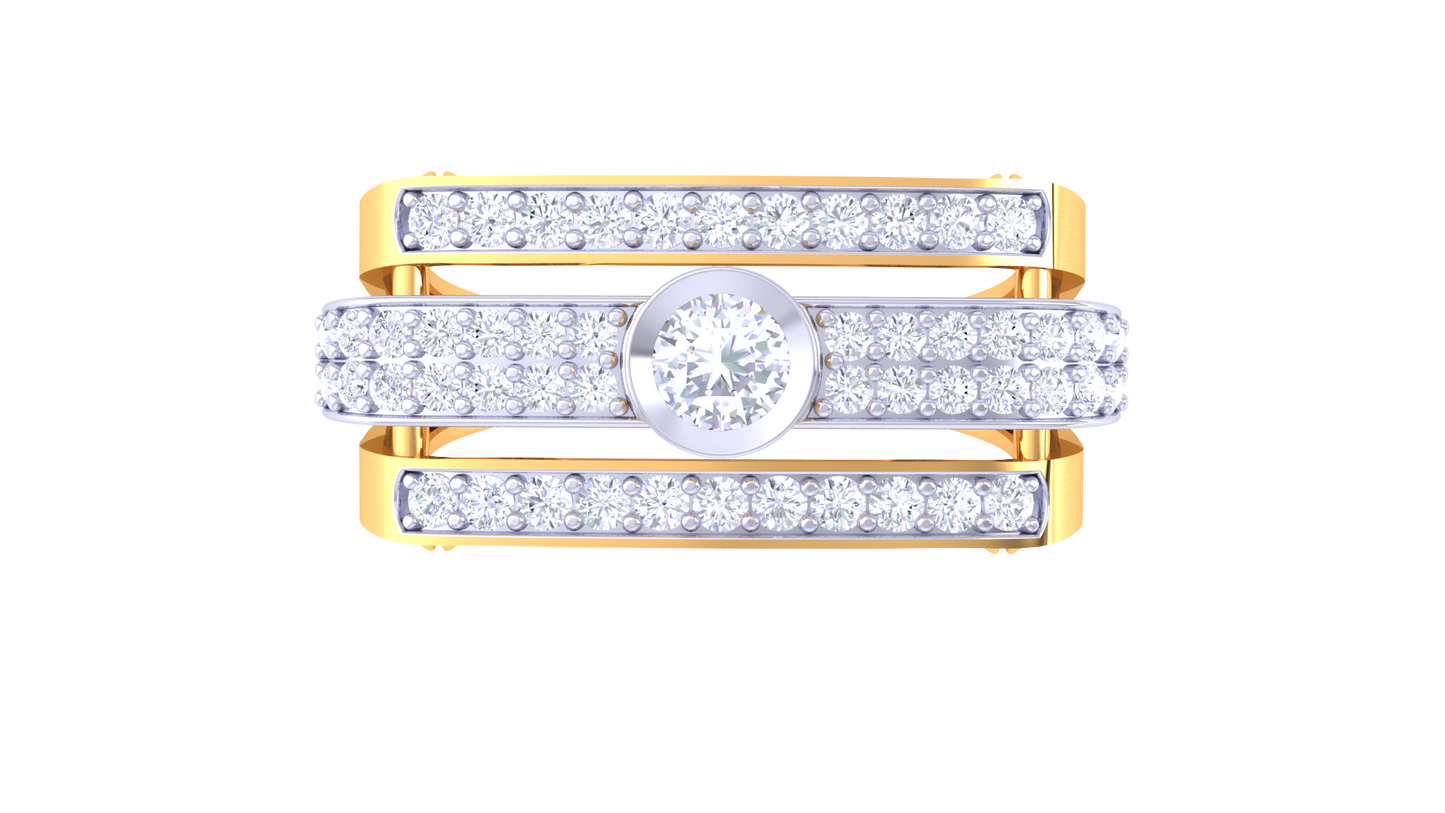 Lumière Brio Central – 0.66 Ct Diamond Gold Ring