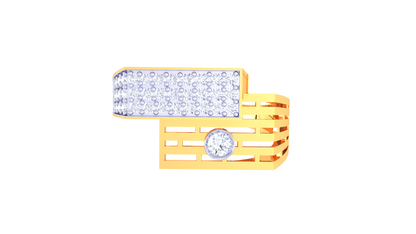 Artisan Vintage Héritage Gold Ring – 0.5 Ct Round Brilliant Diamonds