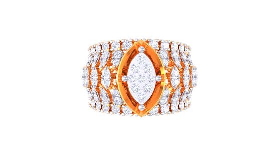 Éclat Visionnaire Marquise – 1.01 Ct Round Diamond Gold Ring