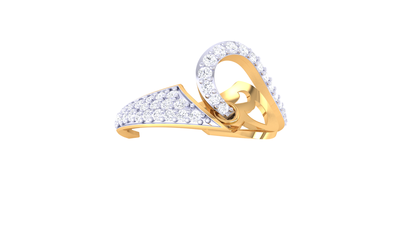 Lumiere Romantic Sparkle and Graceful Design - 0.37 Ct Brilliant Cut Diamonds With Rose Gold Heart Loop Ring