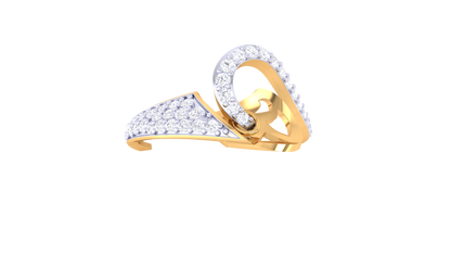 Lumiere Romantic Sparkle and Graceful Design - 0.37 Ct Brilliant Cut Diamonds With Rose Gold Heart Loop Ring