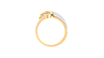 Lumiere Romantic Sparkle and Graceful Design - 0.37 Ct Brilliant Cut Diamonds With Rose Gold Heart Loop Ring