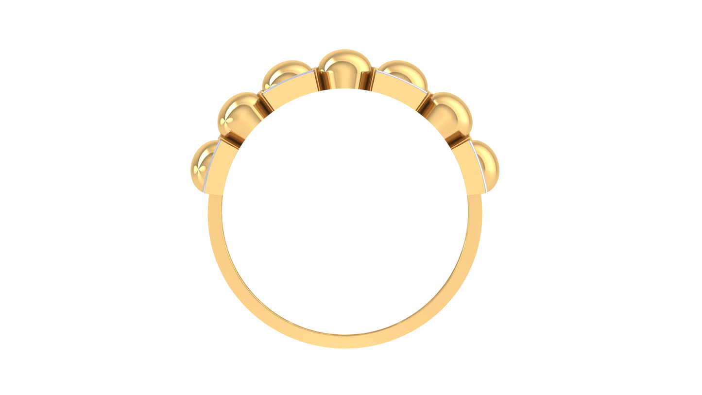 Eclat GeoBead Yellow Gold Ring - 0.23 Ct Sparking Square Diamonds