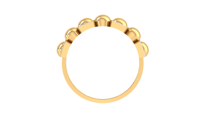 Eclat GeoBead Yellow Gold Ring - 0.23 Ct Sparking Square Diamonds