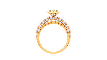 Éclat Visionnaire Marquise – 1.01 Ct Round Diamond Gold Ring