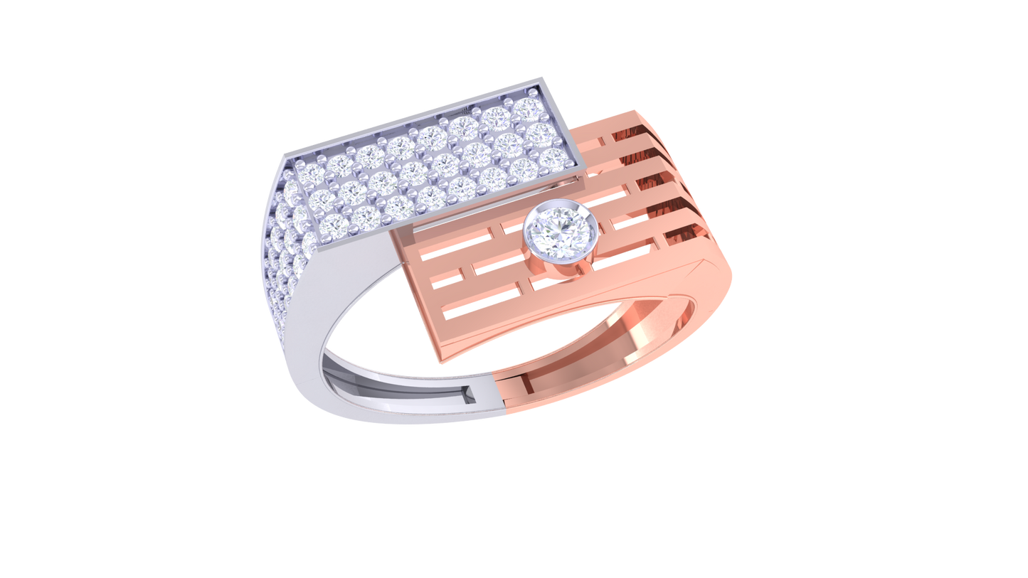 Artisan Vintage Héritage Gold Ring – 0.5 Ct Round Brilliant Diamonds