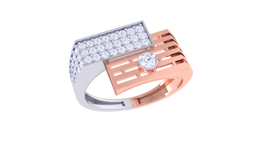 Artisan Vintage Héritage Gold Ring – 0.5 Ct Round Brilliant Diamonds