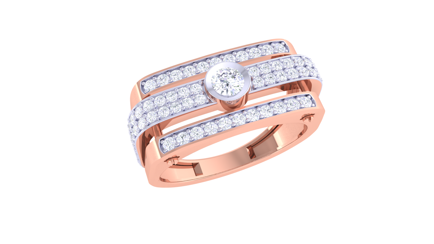 Lumière Brio Central – 0.66 Ct Diamond Gold Ring