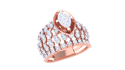 Éclat Visionnaire Marquise – 1.01 Ct Round Diamond Gold Ring