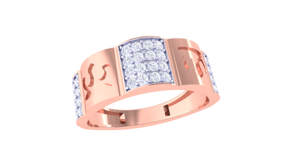 Iconique Radiant Crest Gold Ring – 0.5 Ct Diamond Cluster