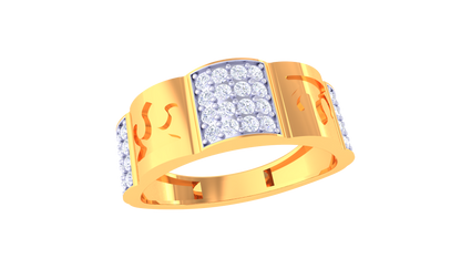 Iconique Radiant Crest Gold Ring – 0.5 Ct Diamond Cluster