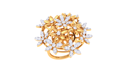 Iconique Floral Harmony Ring In Gold – 1.03 Ct Diamonds