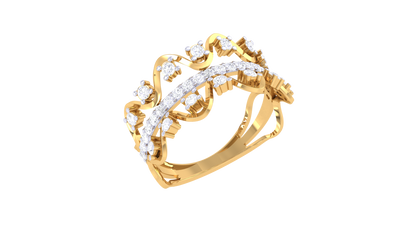 Lumiere Crown Rose Gold Ring - 0.43 Ct Dazzling Diamonds Diamond