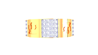 Iconique Radiant Crest Gold Ring – 0.5 Ct Diamond Cluster