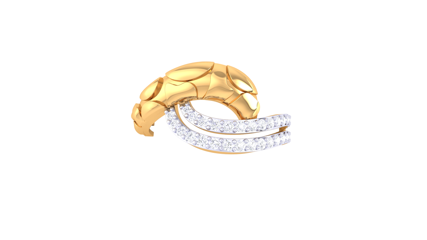 Lumiere Rose Gold Leaf Motif – 0.31 Ct Brilliant Cut Diamond Ring