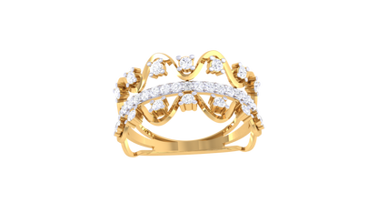 Lumiere Crown Rose Gold Ring - 0.43 Ct Dazzling Diamonds Diamond