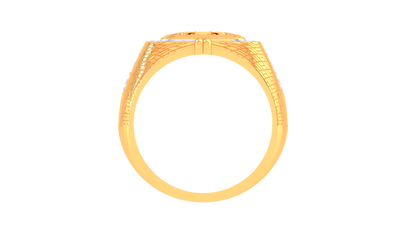 Artisan Écusson Héritage Gold Ring – 0.49 Ct Round Brilliant Diamonds