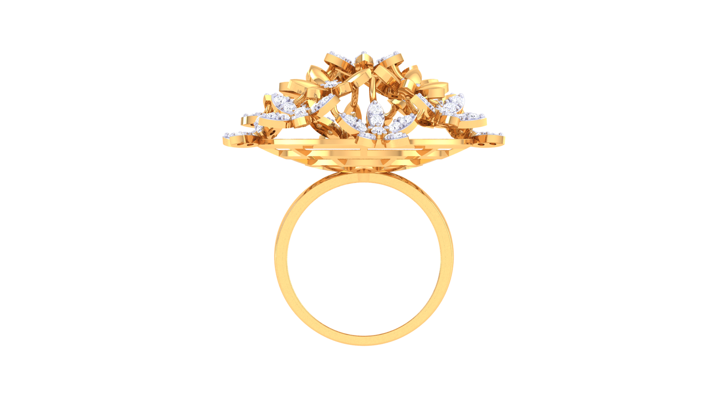 Iconique Floral Harmony Ring In Gold – 1.03 Ct Diamonds