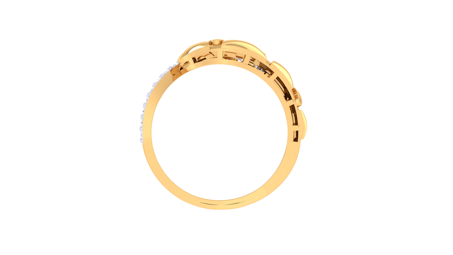 Lumiere Rose Gold Leaf Motif – 0.31 Ct Brilliant Cut Diamond Ring