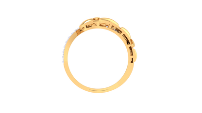 Lumiere Rose Gold Leaf Motif – 0.31 Ct Brilliant Cut Diamond Ring