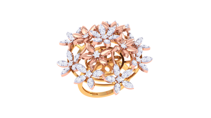 Iconique Floral Harmony Ring In Gold – 1.03 Ct Diamonds