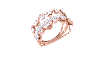 Lumiere Crown Rose Gold Ring - 0.43 Ct Dazzling Diamonds Diamond