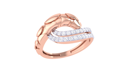 Lumiere Rose Gold Leaf Motif – 0.31 Ct Brilliant Cut Diamond Ring