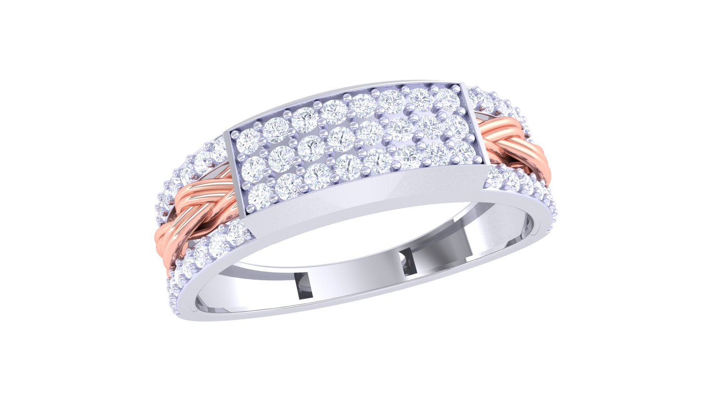 Lumière Gilded Weave Ring In Rose Gold– 0.46ct Pave Diamonds