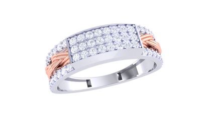 Lumière Gilded Weave Ring In Rose Gold– 0.46ct Pave Diamonds